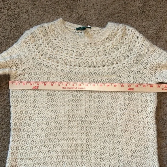 Lauren Ralph Lauren Women's lvory Alpaca Wool Blend Luxurious Knit Sweater SZ XL - Picture 6 of 8